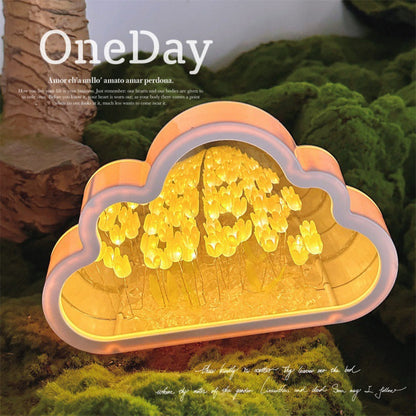 🎅Christmas Specials🎁Magic Cube DIY Tulip Mirror Light(Cloud Shapes)