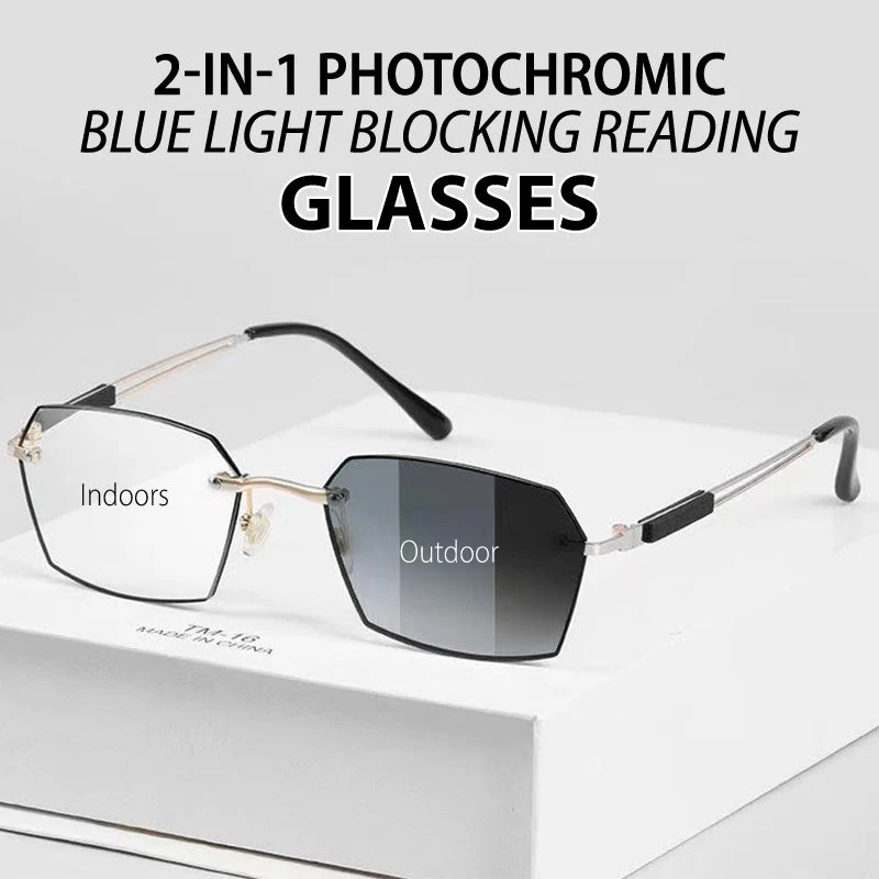 ✨Sapphire high hardness✨Anti blue progressive Far And Near Dual-Use Reading Glasses