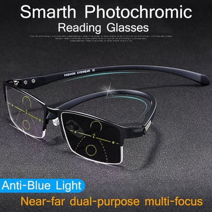 ✨Sapphire high hardness✨Anti blue progressive Far And Near Dual-Use Reading Glasses