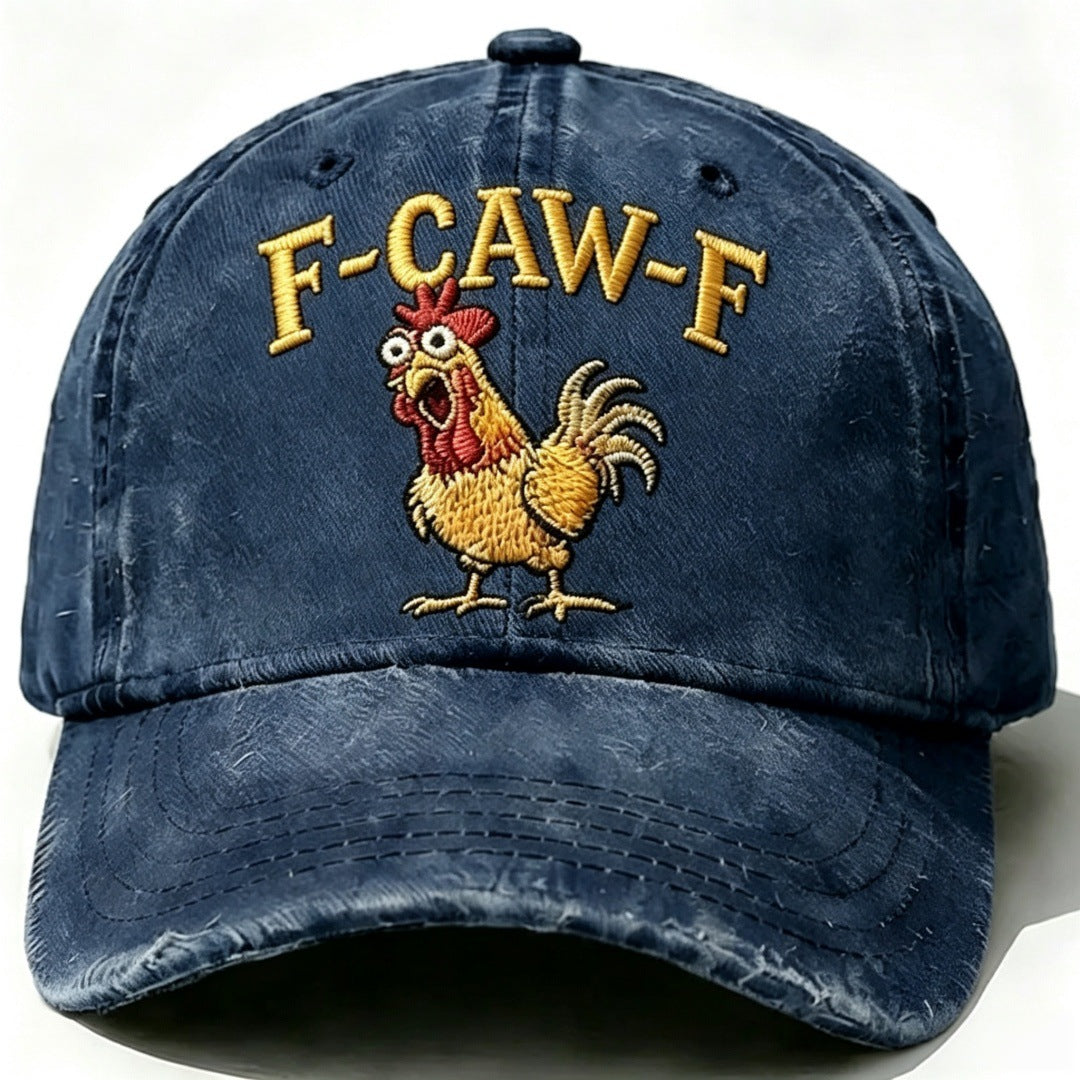 Retro Rooster Print Baseball Cap