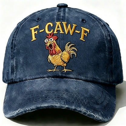 Retro Rooster Print Baseball Cap