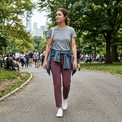 👖🌞Women’s Fitted High-Waisted Zip-Pocket Trousers