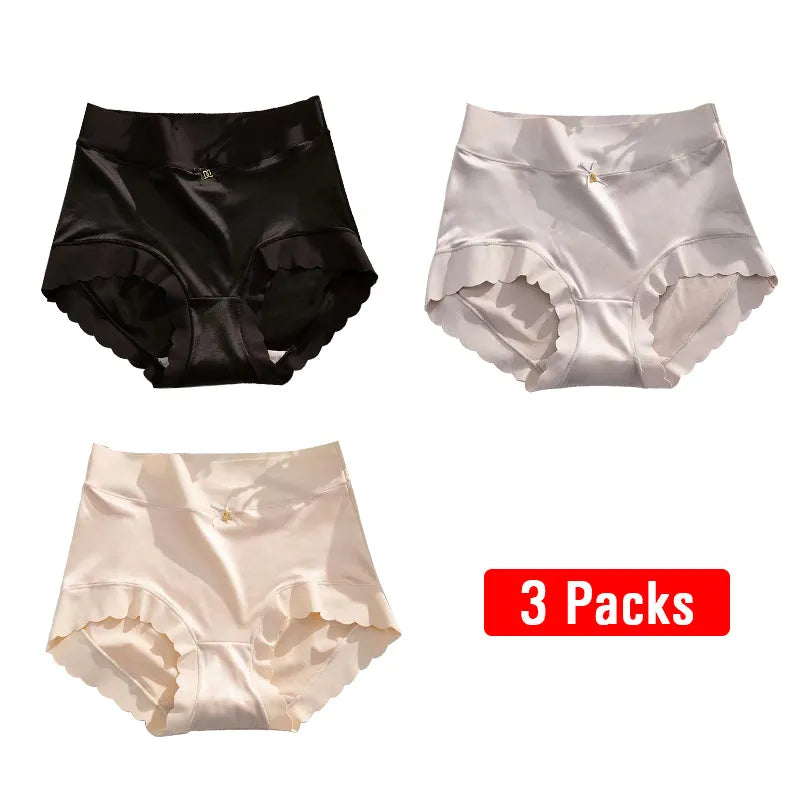3PCS Satin ice Silk Seamless Tummy Control Panties🌸
