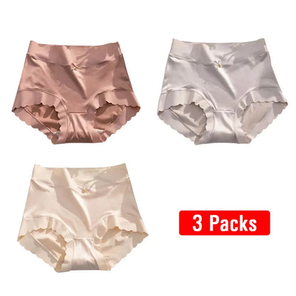 3PCS Satin ice Silk Seamless Tummy Control Panties🌸