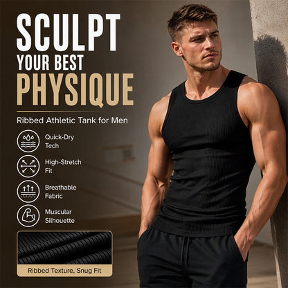 Men's Wide Strap Ribbed Tank Top