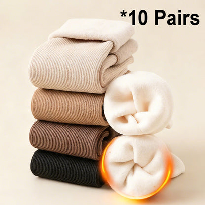 Women's Thickened Warm Solid Color Mid-Calf Socks