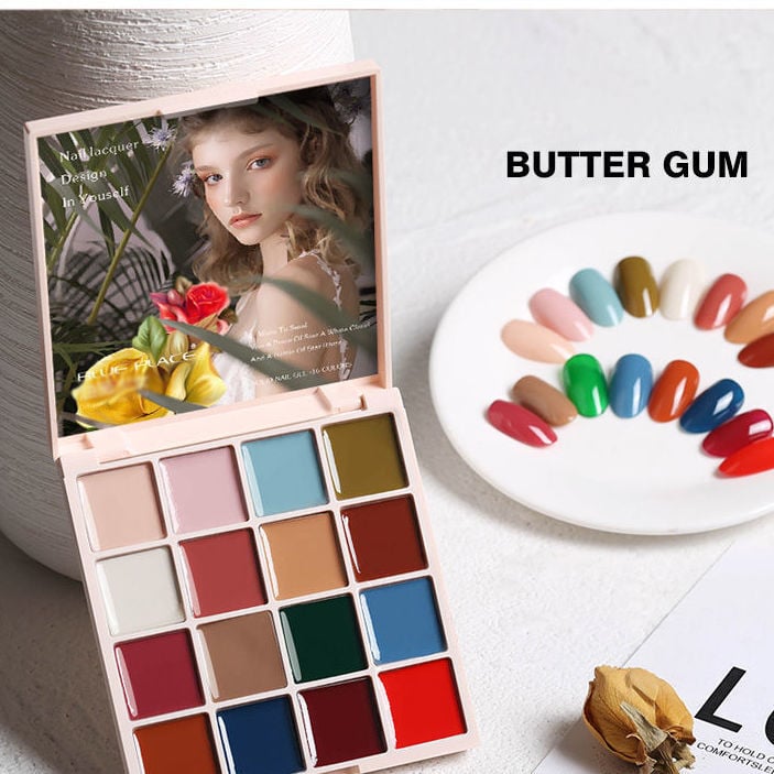 16 Color Solid Canned Nail Polish Gel Nail Salon Gel Semi Permanent Varnishes Hybrid Nails Gel For Nail Art UV LED