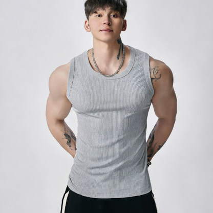 Men's Wide Strap Ribbed Tank Top