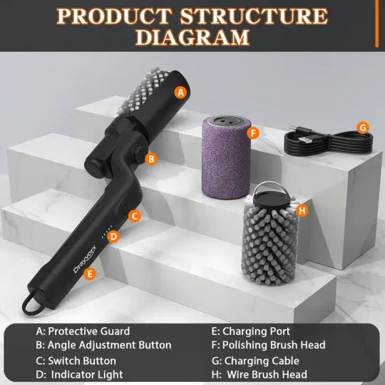 Electric BBQ Grill Brush Cordless and Rechargeable