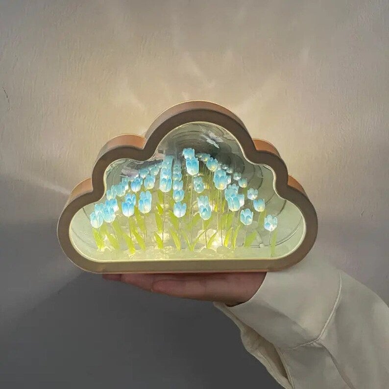🎅Christmas Specials🎁Magic Cube DIY Tulip Mirror Light(Cloud Shapes)