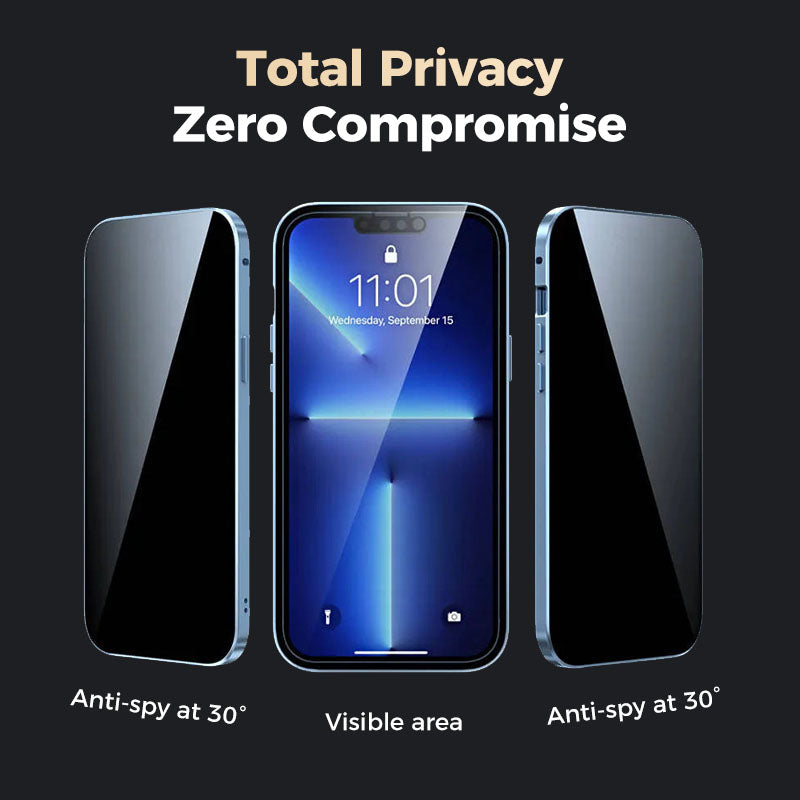 Magnetic double-sided anti-peep glass mobile phone case for iPhone