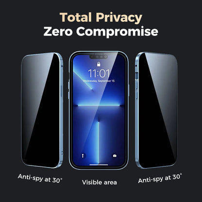 Magnetic double-sided anti-peep glass mobile phone case for iPhone