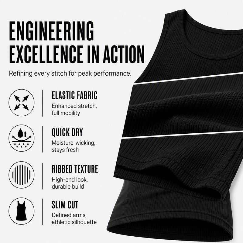 Men's Wide Strap Ribbed Tank Top