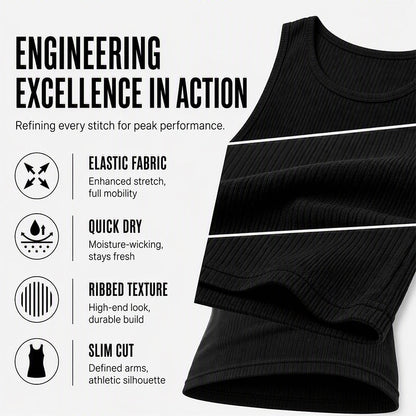 Men's Wide Strap Ribbed Tank Top