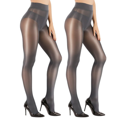 🌸👑 Transparent High-Waisted Shiny Sheer Tights for Women - Sheer & Comfortable