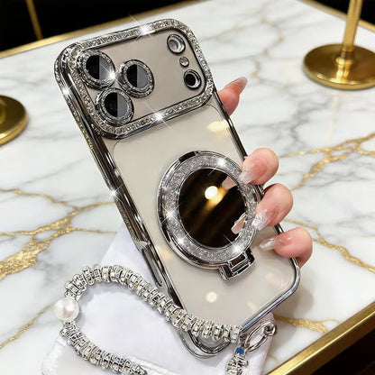 ✨💎Sparkling Diamond Women's Phone Case with Mirror & Stand for iPhone💖