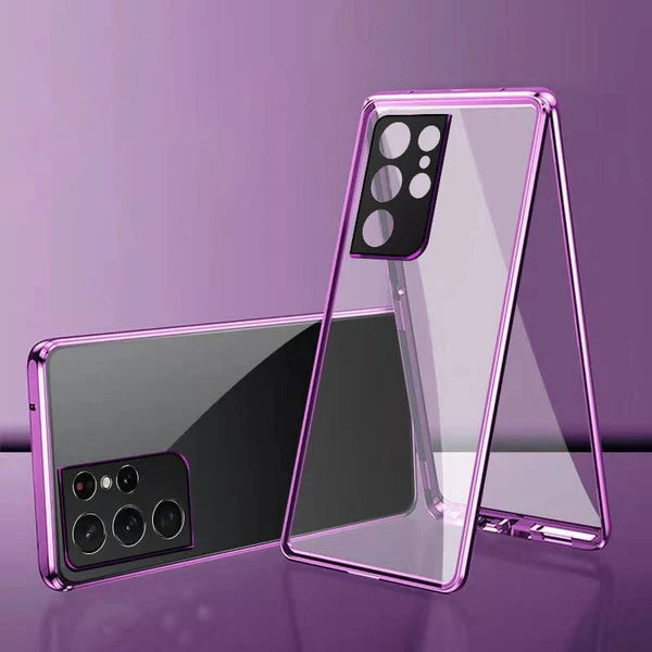 🔥Custodia magnetica anti-sbirciatina in vetro temperato bifacciale per telefono Samsung serie S25-21