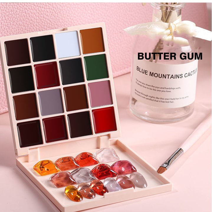 16 Color Solid Canned Nail Polish Gel Nail Salon Gel Semi Permanent Varnishes Hybrid Nails Gel For Nail Art UV LED