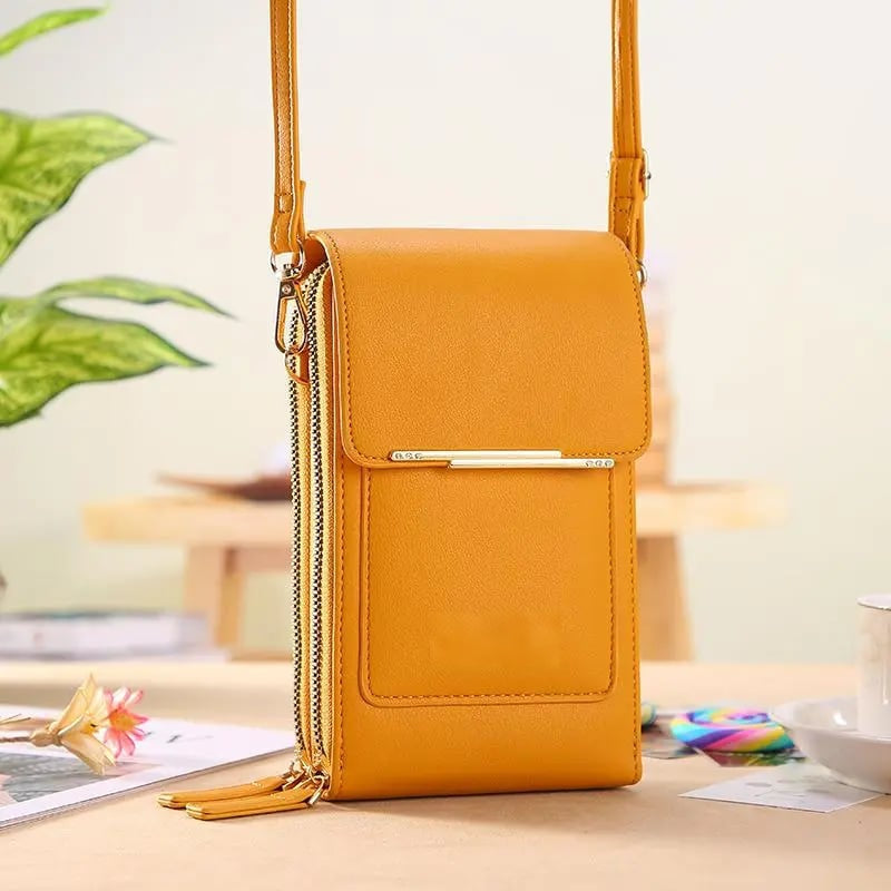 🏆👜📱 Simple and elegant women's touchscreen crossbody phone wallet