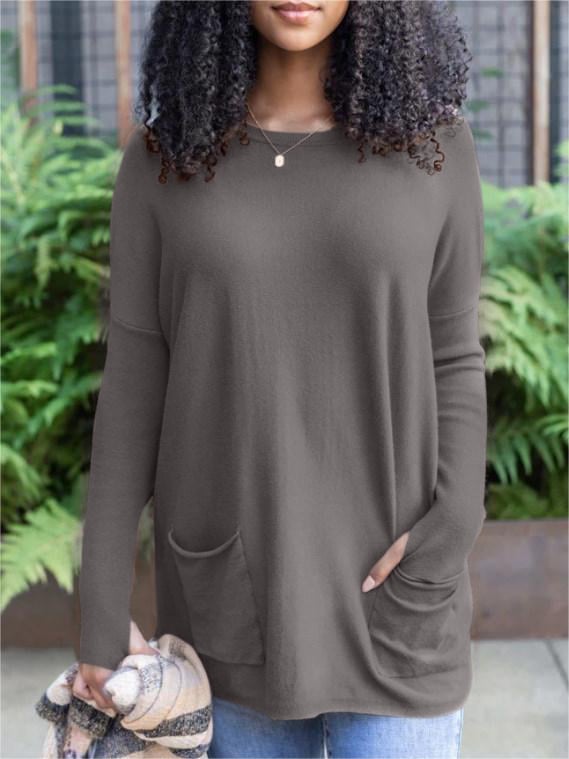 🍁New for autumn✨LONG SLEEVE THUMBHOLE SWEATER POCKET TUNIC