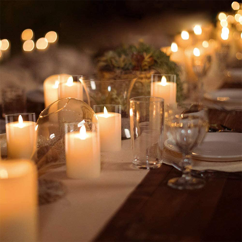 🎅Flickering Flameless Candles with Glass Holder🎅