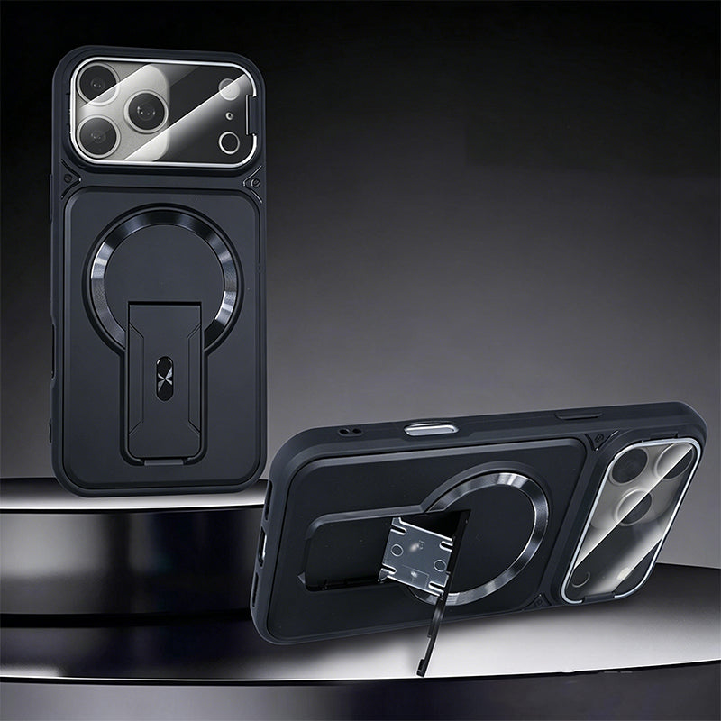 Multifunctional Lens Protection Case with Invisible Stand & Camera Protection for iPhone
