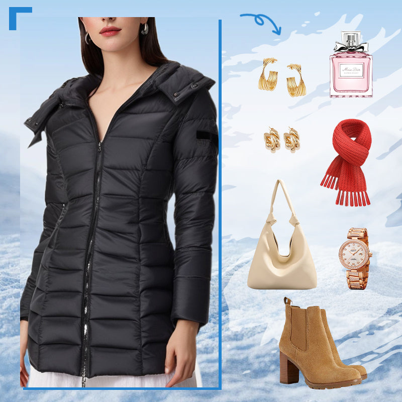 ✨ Women's Lightweight Winter Down Jacket with Hood — Water-Resistant & Cozy 🧥