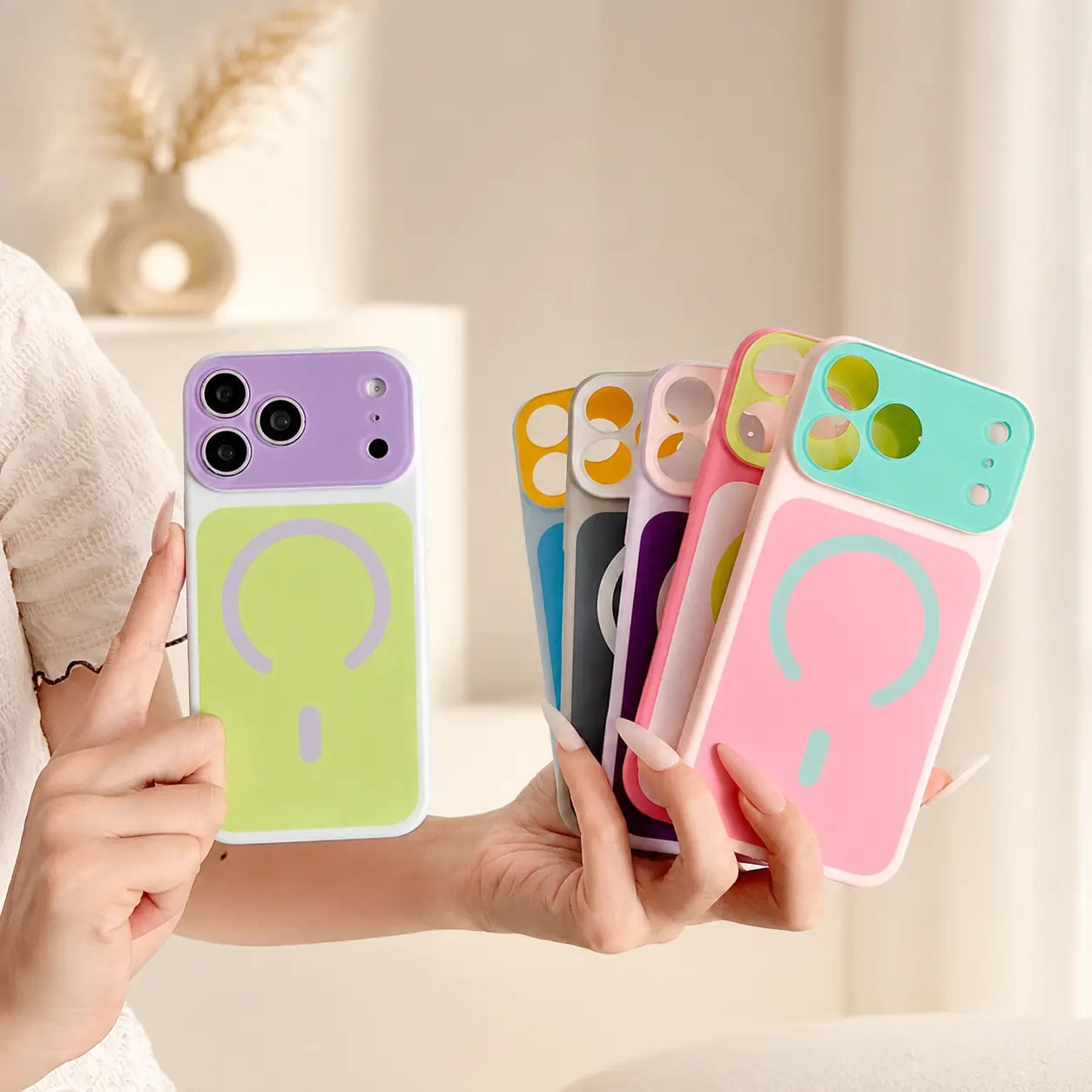 🌞🌈SUMMER HOT SALE💥95K+ SOLD!📱Trendy iPhone Case Hot Sale | Dopamine Color Block MagSafe Case – Ultra-Slim Matte Hard PC Cover for iPhone 17 Pro Max UK🇬🇧