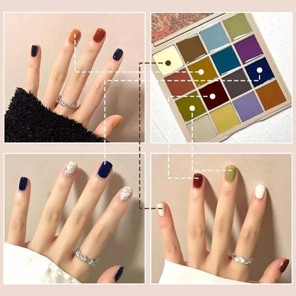 16 Color Solid Canned Nail Polish Gel Nail Salon Gel Semi Permanent Varnishes Hybrid Nails Gel For Nail Art UV LED