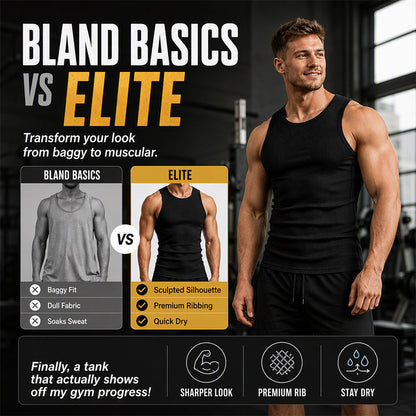 Men's Wide Strap Ribbed Tank Top