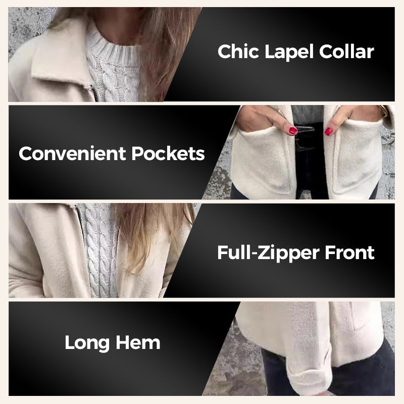 🎁Hot-Sale:50% OFF🔥Women's Knitted Zipper Coat With Pockets