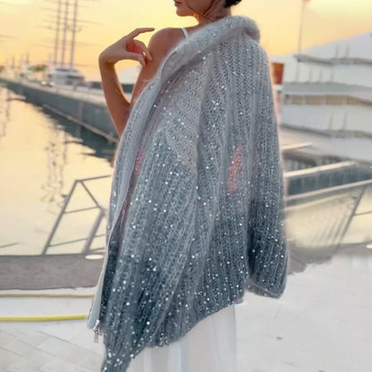 🎉Black Friday Series - Early Bird Price💖Knitted Sweater Jacket With Monochromatic Sequins