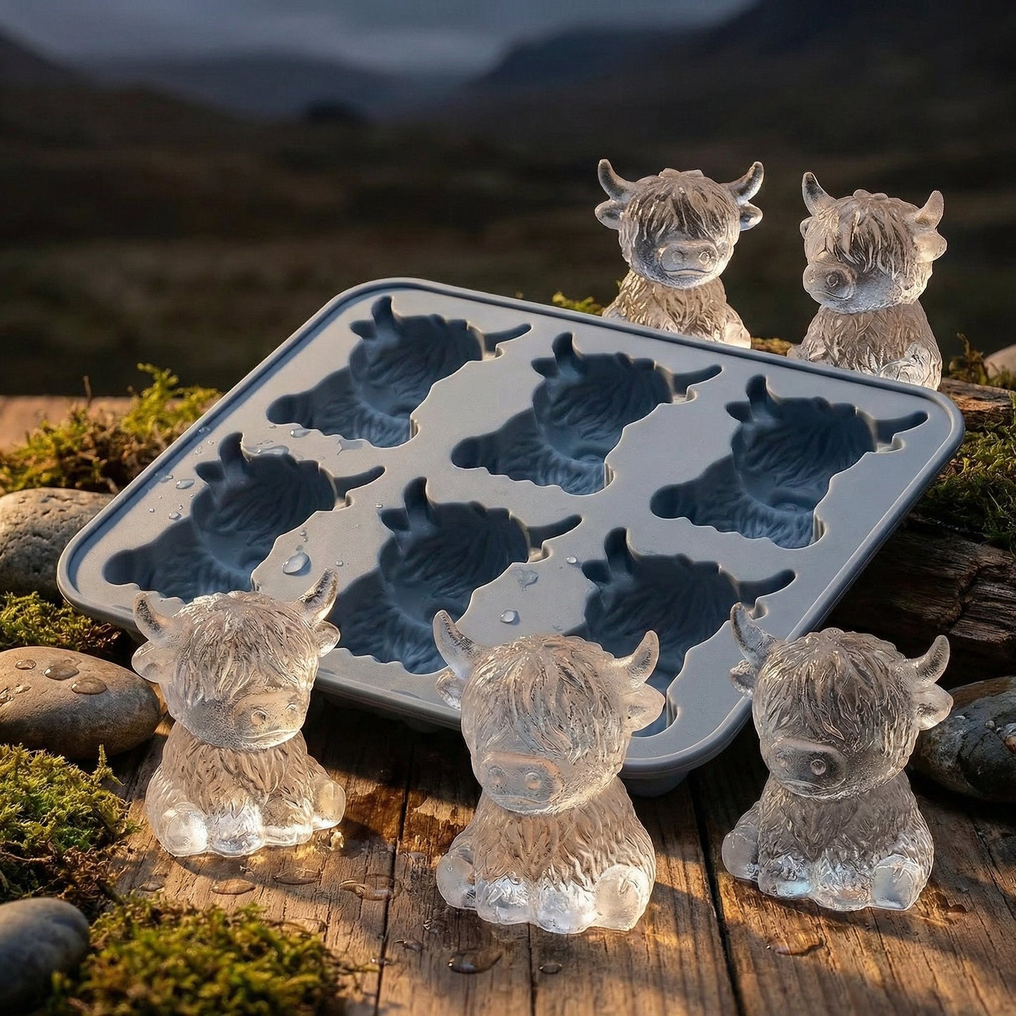 Mini Highland Cow Ice Cube Mold – Cute 3D Ice for Drinks, Parties & Gifts
