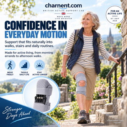 Spring-Assisted Knee Brace, Knee Support & Knee Booster for Elderly – Dynamic Spring Loaded Knee Stabilize Technology, Ergonomic Patella Support with Adjustable Straps for Stairs, Squatting, Daily Activities