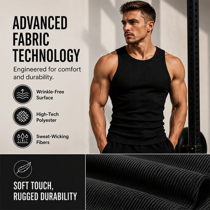 Men's Wide Strap Ribbed Tank Top