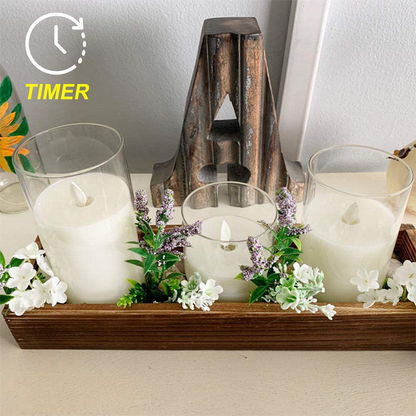 🎅Flickering Flameless Candles with Glass Holder🎅