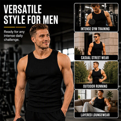 Men's Wide Strap Ribbed Tank Top