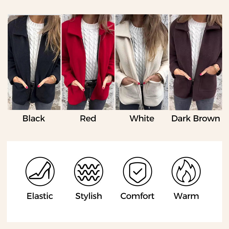 🎁Hot-Sale:50% OFF🔥Women's Knitted Zipper Coat With Pockets
