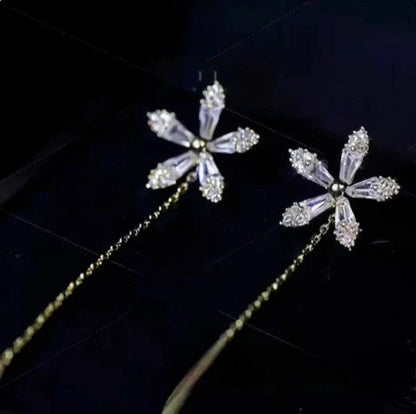 💥Black Friday Sales - 50% OFF💥Shiny Diamond Flower Earring Tassel