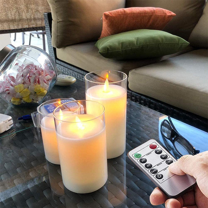 🎅Flickering Flameless Candles with Glass Holder🎅