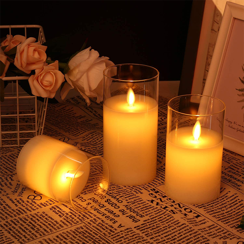 🎅Flickering Flameless Candles with Glass Holder🎅