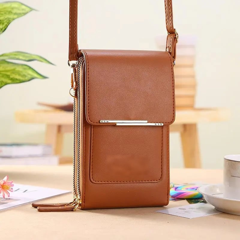 🏆👜📱 Simple and elegant women's touchscreen crossbody phone wallet