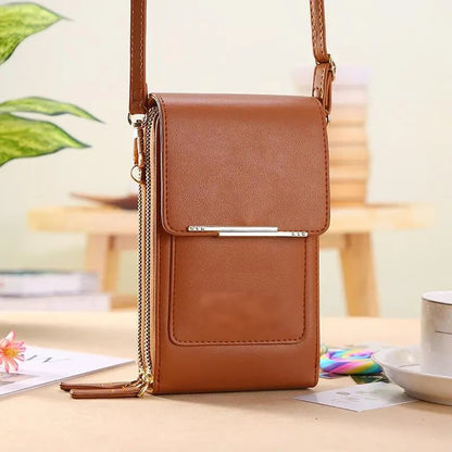 🏆👜📱 Simple and elegant women's touchscreen crossbody phone wallet