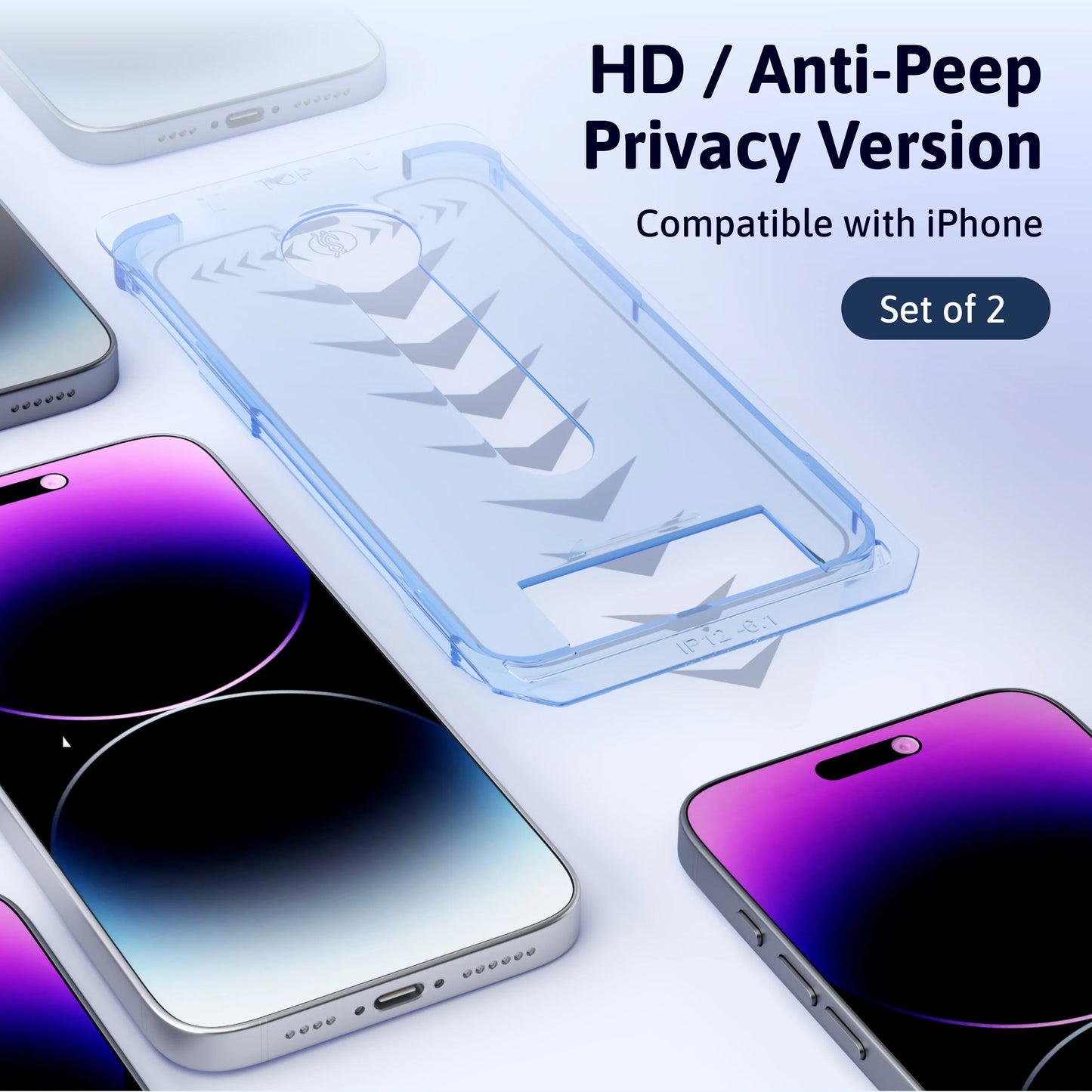 🔥50% OFF🔥4K HD/Anti-Peeping Tempered Glass Screen Protector with Auto Dust-elimination Installation for iPhone