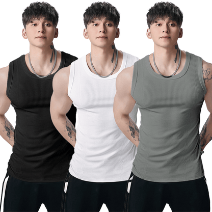 Men's Wide Strap Ribbed Tank Top