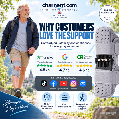 Spring-Assisted Knee Brace, Knee Support & Knee Booster for Elderly – Dynamic Spring Loaded Knee Stabilize Technology, Ergonomic Patella Support with Adjustable Straps for Stairs, Squatting, Daily Activities