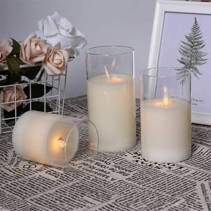 🎅Flickering Flameless Candles with Glass Holder🎅