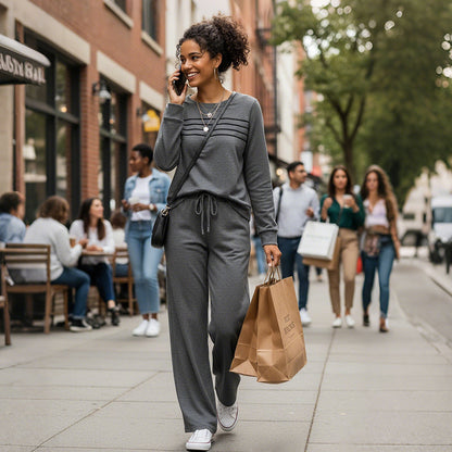 🥳💞 Over 45,000 sold 🔥 50% off 💥 Women's Casual Set: Top & Drawstring Pants 👕👖