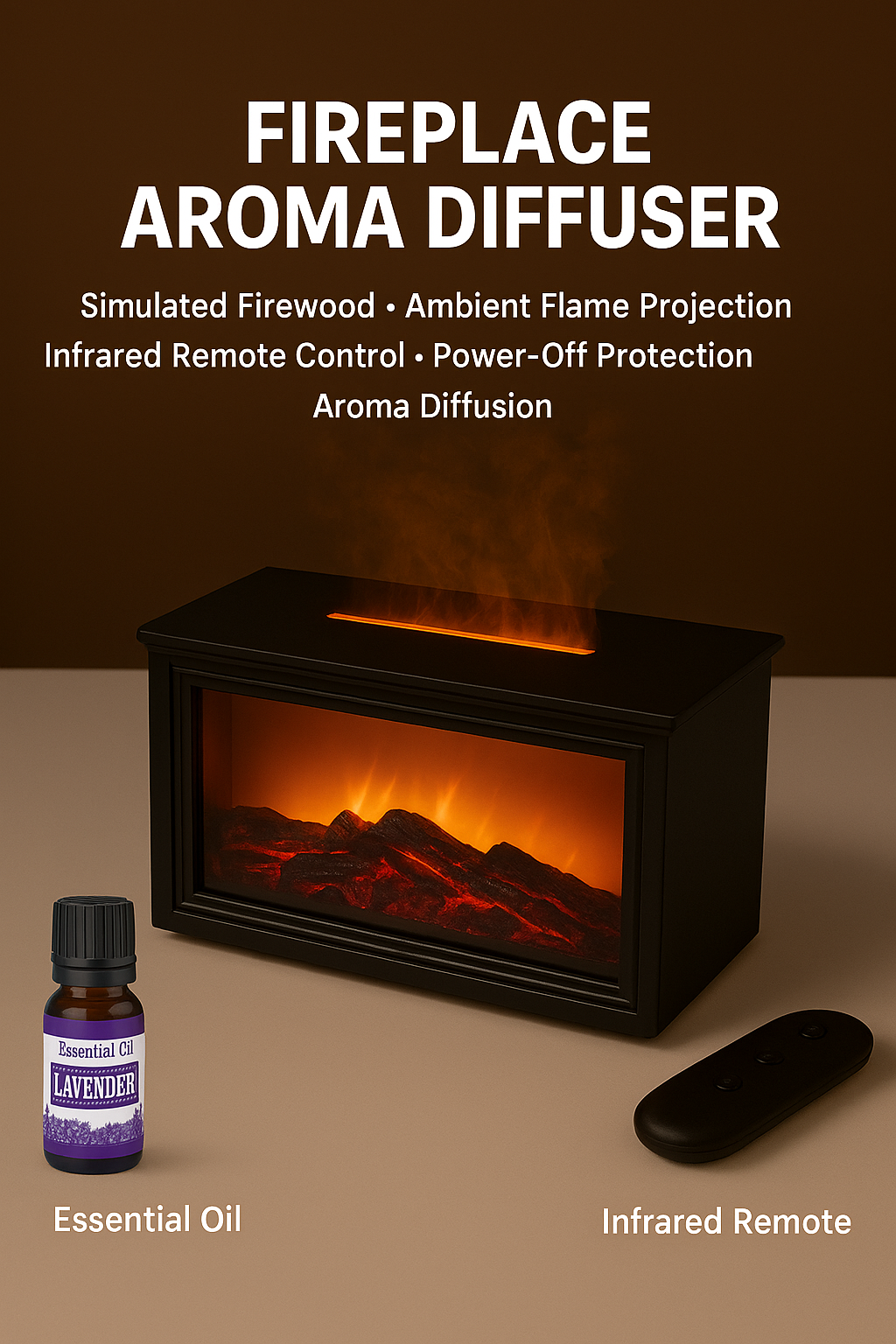 🔥🎁Fireplace Flame Diffuser Humidifier with Remote🔥