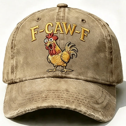 Retro Rooster Print Baseball Cap